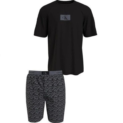 calvin,klein,000nm2431e,short,sleeve,pyjama,tiny,black,top,tree,frog,prt,trblnce,(black)