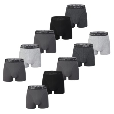lee,cooper,essential,boxer,trunk,10,pack,mens,multi,grey
