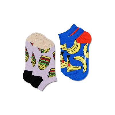 happy,socks,lunchtime,low,socks,2,pairs,blue,purple,(multicolor)