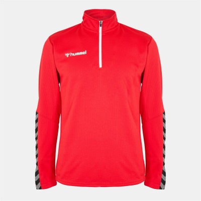 hummel,quarter,zip,fleece,fabric,true,red