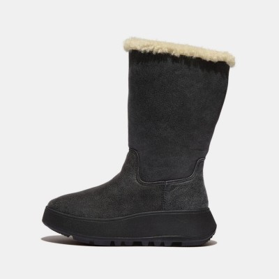 обувки,дамски,боти,fitflop,f,mode,shearling,flatform,boots,black