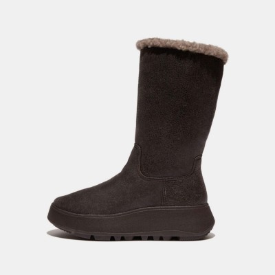 обувки,дамски,боти,fitflop,f,mode,shearling,flatform,calf,boots,brown