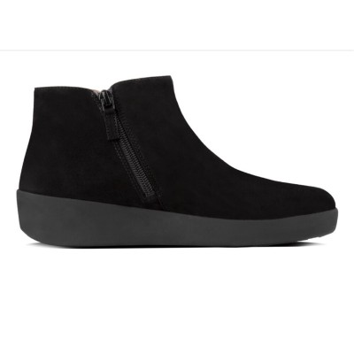 обувки,дамски,боти,fitflop,sumi,suede,ankle,boots,black
