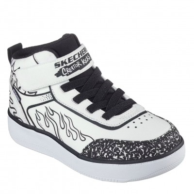 детски,високи,кецове,разпродажба,skechers,детски,маратонки,skechers,high,top,gore,&,strap,sneaker,low,top,trainers,unisex,kids,white,black