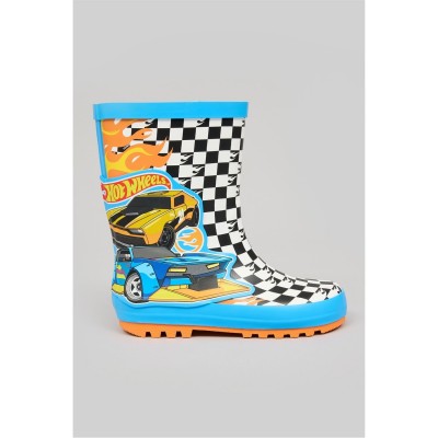 детски,гумени,ботуши,hot,wheels,wellingtons,childrens,blue