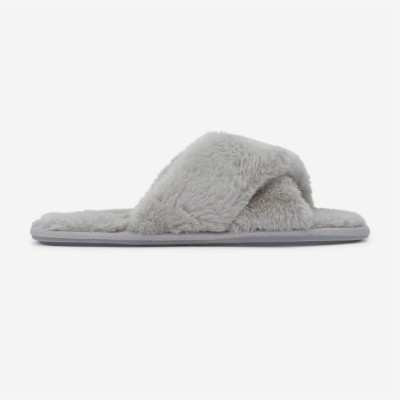 пантофи,дамски,обувки,дамски,сандали,и,чехли,jack,wills,faux,fur,cross,over,slippers,grey