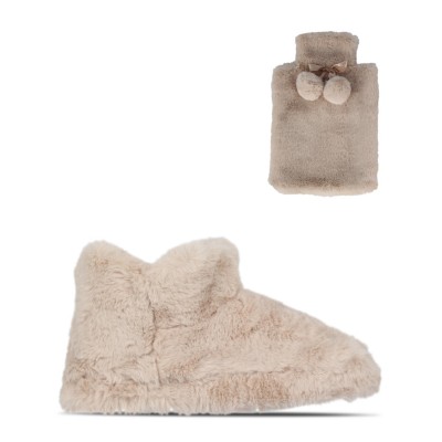 чехли,linea,hot,water,bottle,&,slipper,boot,set,cream