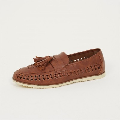 мъжки,обувки,brave,soul,mens,faux,leather,woven,loafer,tan