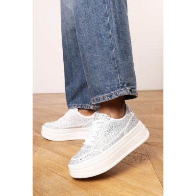 кецове,на,платформа,дамски,маратонки,wheres,that,from,wedge,lace,up,trainer,with,diamante,detail,white