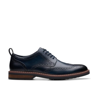 clarks,men,s,brogues,navy,leather