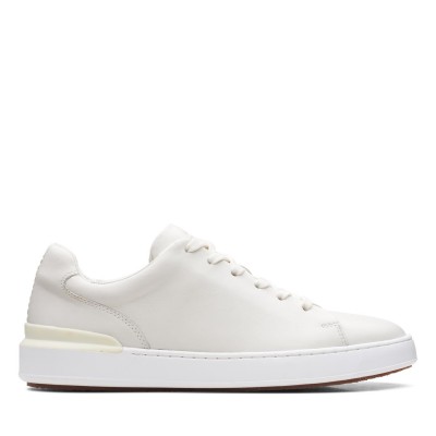 маратонки,мъжки,маратонки,clarks,court,lite,lace,leather,trainers,white,leather