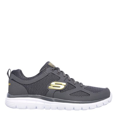 skechers,flex,burns,agoura,mens,trainers,charcoal