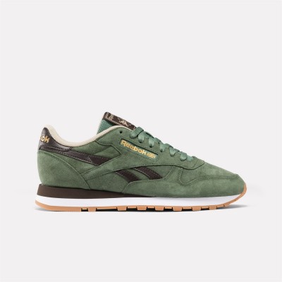 reebok,classic,leather,mens,trainers,escape,green