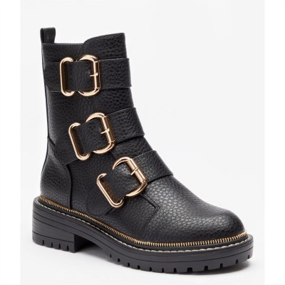 дамски,боти,be,you,three,buckle,biker,boot,black