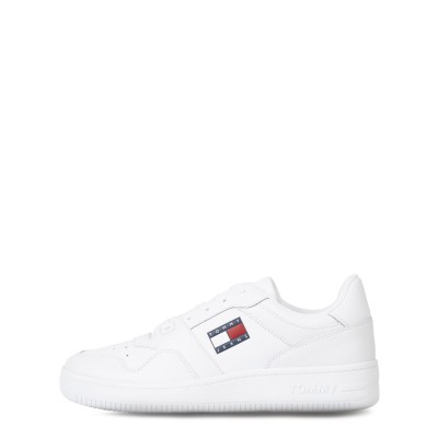 маратонки,мъжки,маратонки,tommy,jeans,retro,leather,basket,trainers,white,ybr