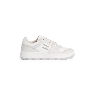 маратонки,мъжки,маратонки,tommy,jeans,retro,leather,basket,trainers,white,ltgrey