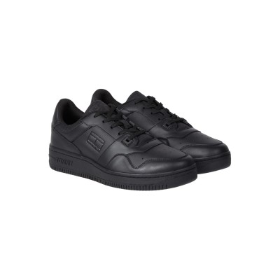 маратонки,мъжки,летен,каталог,мъжки,маратонки,tommy,jeans,retro,leather,basket,trainers,trip,black,0gk