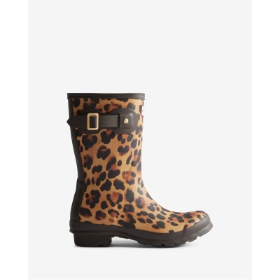 туристически,гумени,ботуши,дамски,боти,hunter,hunter,short,leopard,ld61,leopard,brown