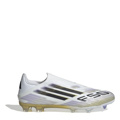 футболни,бутонки,adidas,f50,league,laceless,adults,firm,ground,football,boots,white,blk,gold