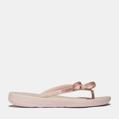 джапанки,fitflop,iqushion,bow,flip,flops,nude,rose
