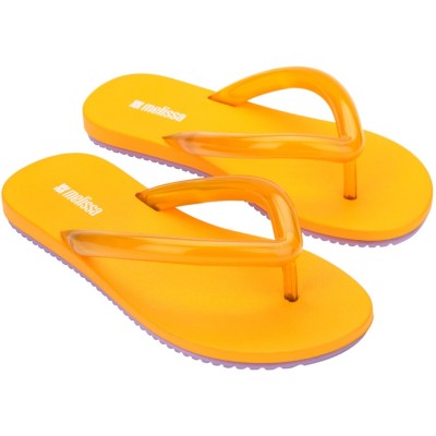 джапанки,melissa,women's,airflow,flip,flops,white,orange