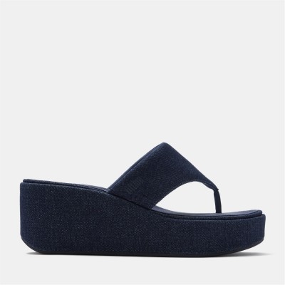 сандали,на,платформа,fitflop,women's,wedge,heeled,sandals,dark,denim