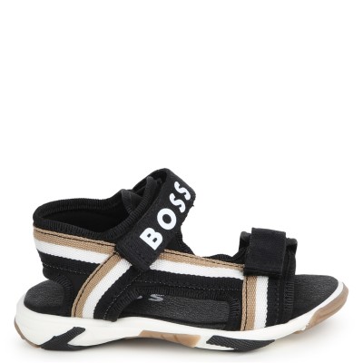 boss,logo,sandals,infants,black,09b