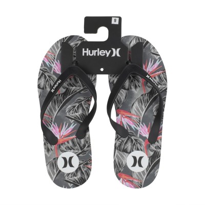 джапанки,hurley,men's,one,pack,tier,flip,flop,black,pink