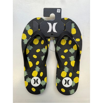 джапанки,hurley,men's,one,pack,tier,flip,flop,black,yellow
