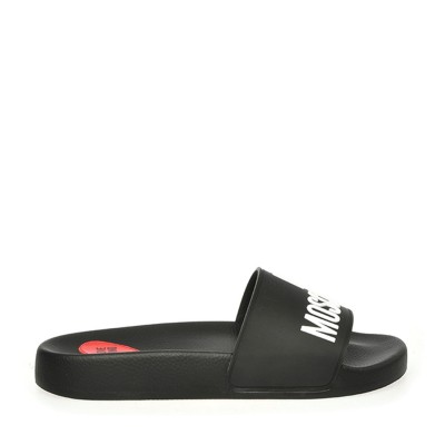 love,moschino,embossed,logo,sliders,black,000