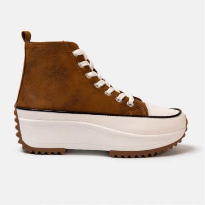 дамски,високи,кецове,дамски,маратонки,firetrap,platform,hi,top,ladies,trainers,brown