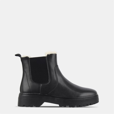 обувки,дамски,боти,jack,wills,fur,chelsea,boots,black