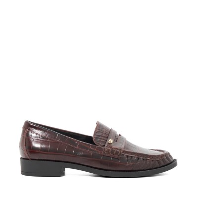 dune,london,women's,galex,loafers,brown,leather