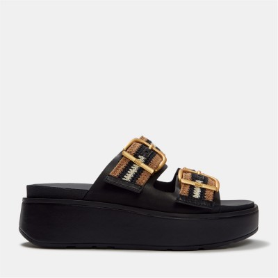 сандали,fitflop,women's,flatform,sandals,black,mix