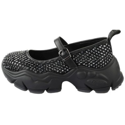 обувки,buffalo,women's,crystal,embellished,platform,mary,jane,ballet,pumps,black