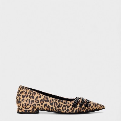 обувки,clarks,women's,sensa15,strap,ballet,pumps,leopard,suede