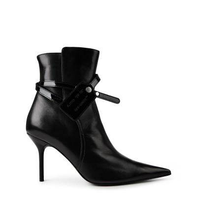 обувки,дамски,боти,off,white,nappa,zip,ankle,boots,black