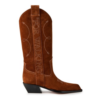 обувки,дамски,боти,off,white,women's,texan,boots,with,embroidered,quote,brown,white