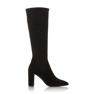 обувки,дамски,боти,dune,london,siren,high,block,heel,pointed,toe,boots,black