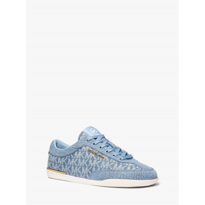 маратонки,michael,michael,kors,women's,nolan,lace,up,low,top,trainers,white,denim