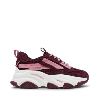 маратонки,steve,madden,women's,possession,chunky,trainers,cherry,suede