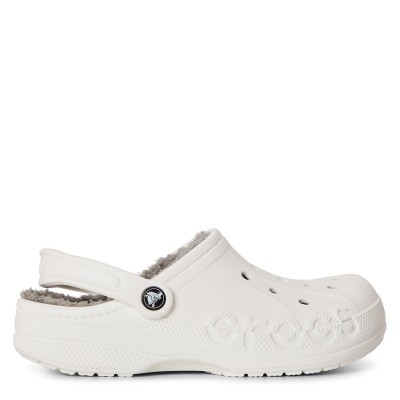 пантофи,чехли,crocs,women's,baya,lined,mule,slippers,white,grey