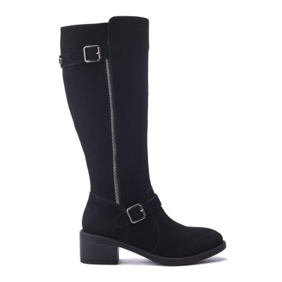 обувки,дамски,боти,moda,in,pelle,senlis,black,suede,boots,black