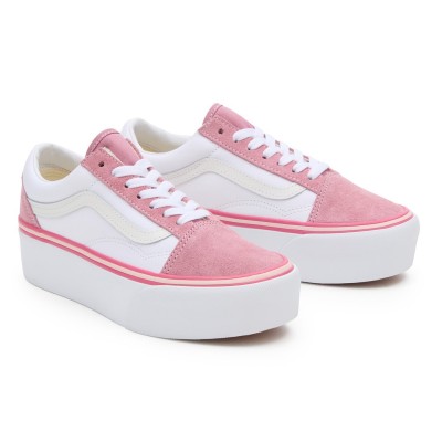 маратонки,vans,women's,old,school,platform,canvas,trainers,white,pink