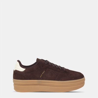 дамски,маратонки,jack,wills,jw,newbury,pltfm,ld63,brown,wht,gum