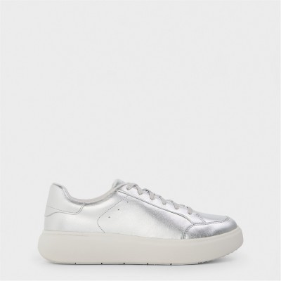 маратонки,fitflop,women's,metallic,leather,low,top,trainers,silver