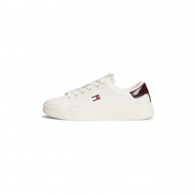 дамски,маратонки,tommy,jeans,women,s,logo,leather,low,top,trainers,ivory,burg