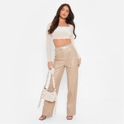 панталони,дамски,чорапогащи,и,клинове,i,saw,it,first,pintuck,faux,leather,wide,leg,trousers,stone