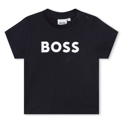 тениска,детски,3/4,панталони,boss,kids',large,logo,cotton,short,sleeve,t,shirt,navy,849