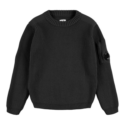 плетена,блуза,детски,3/4,панталони,cp,company,kids',rib,crew,knitted,top,black,60100